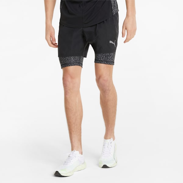 Shorts para correr de 5" FSTR 2-en-1 de tejido plano para hombre, Puma Black, extralarge